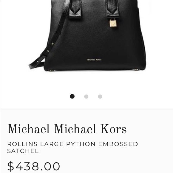 Michael Kors Rollins Large Satchel Black Python - Picture 3 of 4